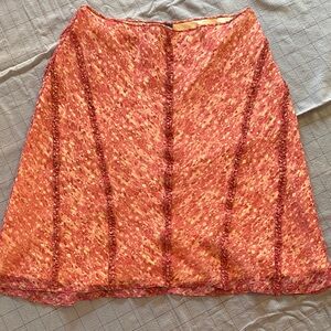 Ann Taylor Pink Watercolour A-Line Women’s Skirt
